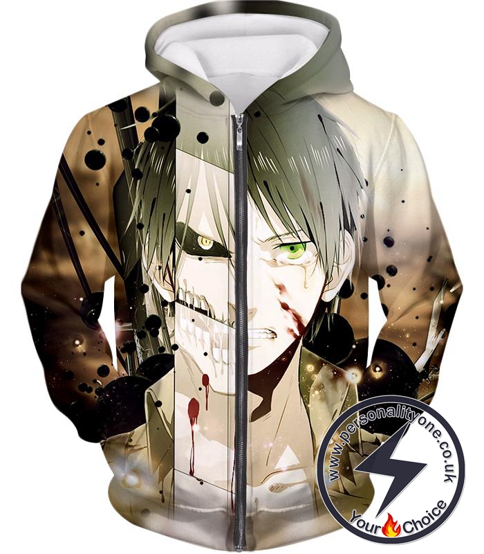 Attack on Titan The Titan Human Eren Yeager Zip Up Hoodie